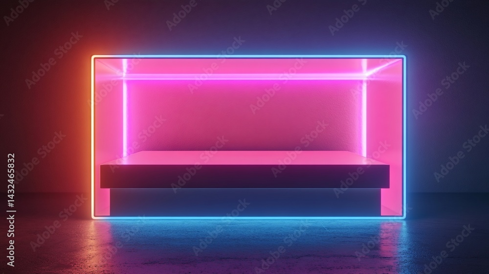 custom made wallpaper toronto digitalFuturistic Product Showcase with Neon Lighting and Platform Display