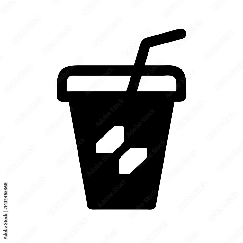 Iced Coffee Cup with Straw Icon Design Iced Coffee Cup with Straw Icon Design