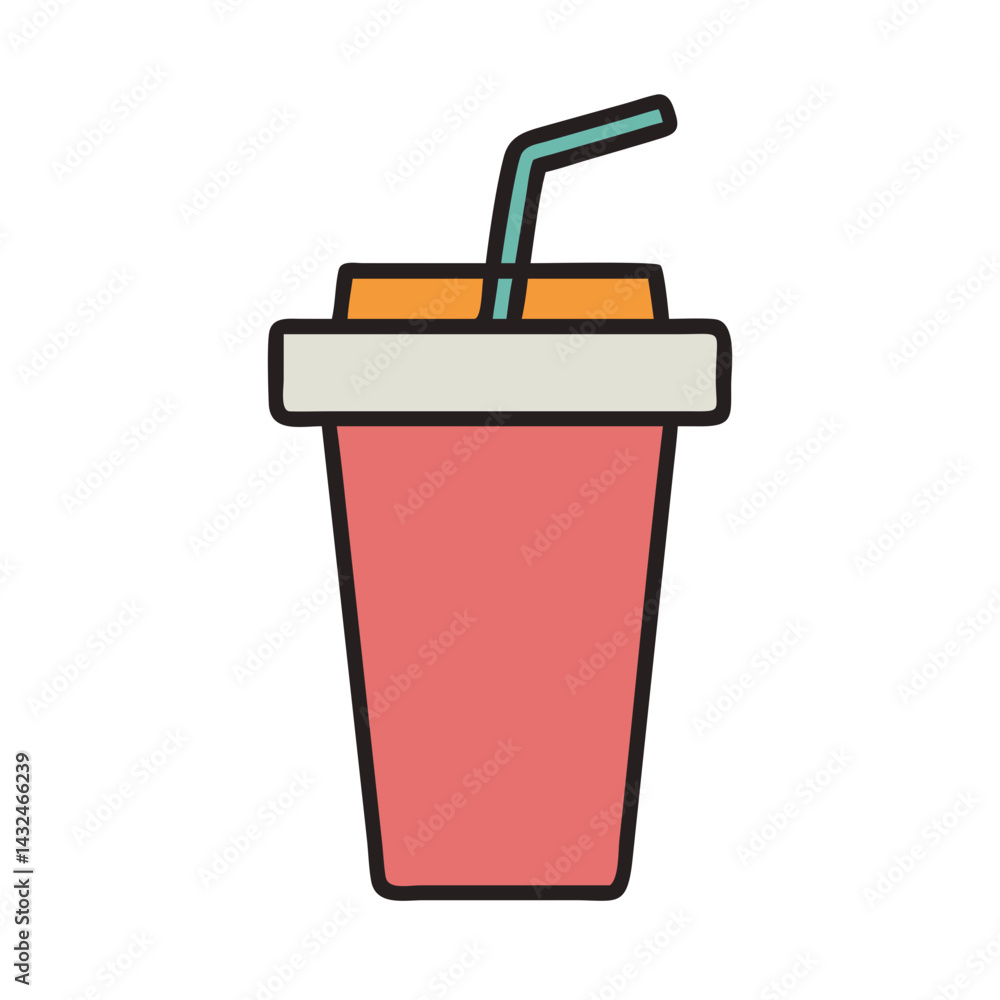 Juice Cup with Straw Lid Icon Design Juice Cup with Straw Lid Icon Design