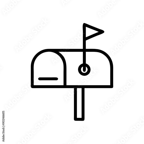 Mailbox with Raised Flag Icon Design