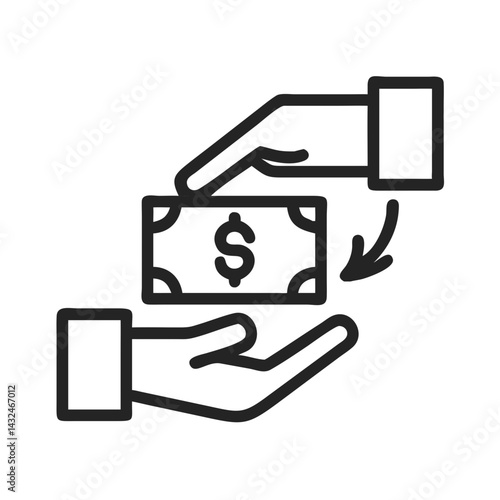 Money Exchange Hand Transfer Icon Design