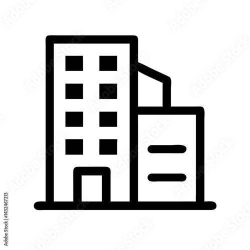 Multi-Story Office Building Icon Design