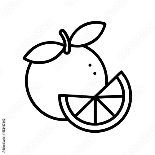 Orange Fruit with Slice Icon Design