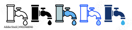 Plumbing Icon Collection With Multiple Styles