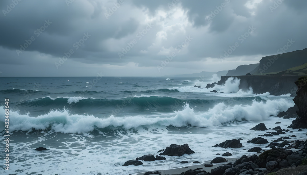 Fototapeta premium waves on the beach