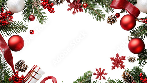 Holiday Themed Picture Frames for Festive Display - Isolated on White Background