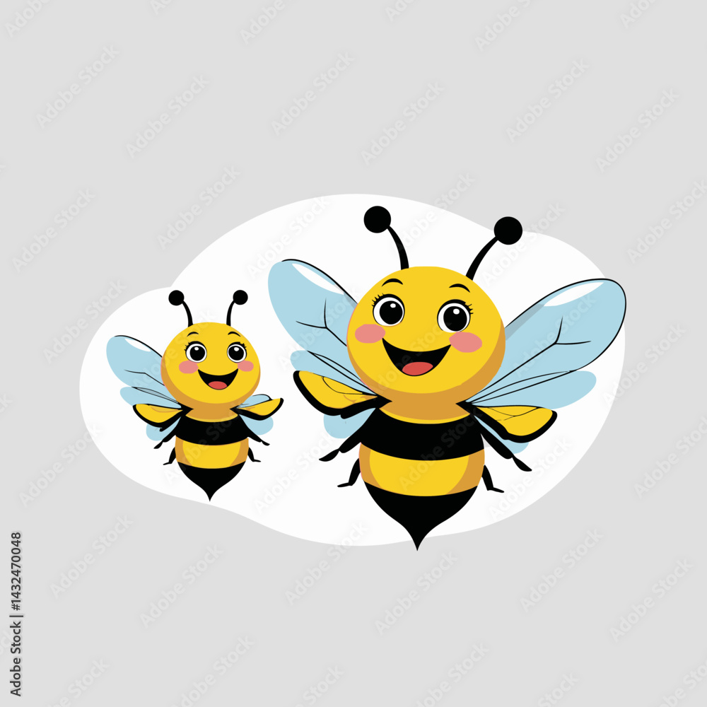 Obraz premium Happy Bees vector tustratien
