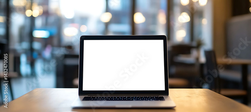 Wallpaper Mural A Laptop with Transparent PNG Screen for Personalized Branding and Advertisement in a Modern Coworking Office Workspace Torontodigital.ca