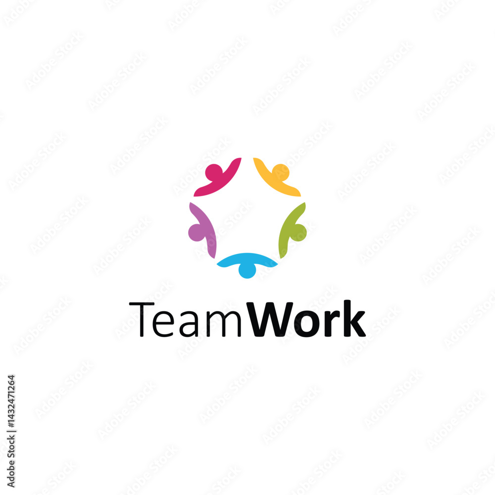 Fototapeta premium Team work logo icon vector