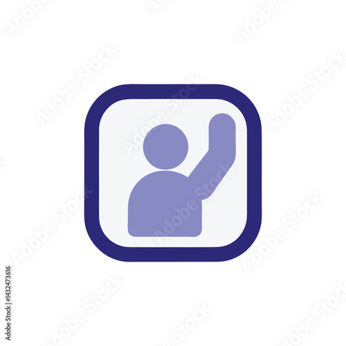 Person Raising Hand Icon Question, Vote, Feedback