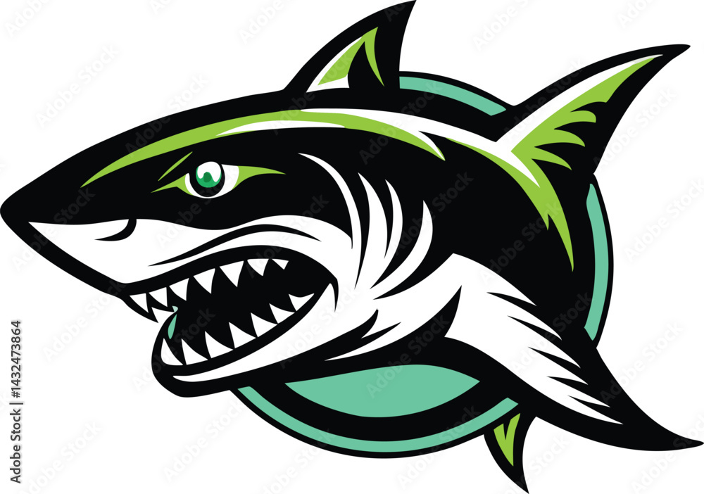 Naklejka premium angry shark cartoon