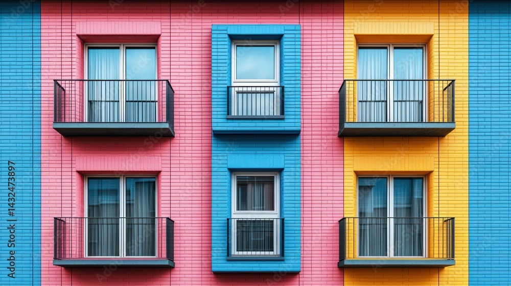 Vibrant Building Facade: A Colorful Architectural Design Vibrant Building Facade: A Colorful Architectural Design