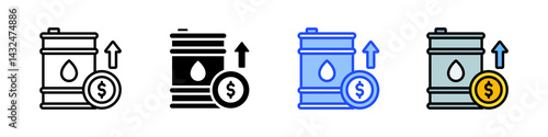 Oil Price Icon Collection With Multiple Styles