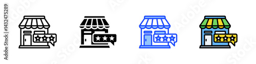 Shop Review Icon Collection With Multiple Styles
