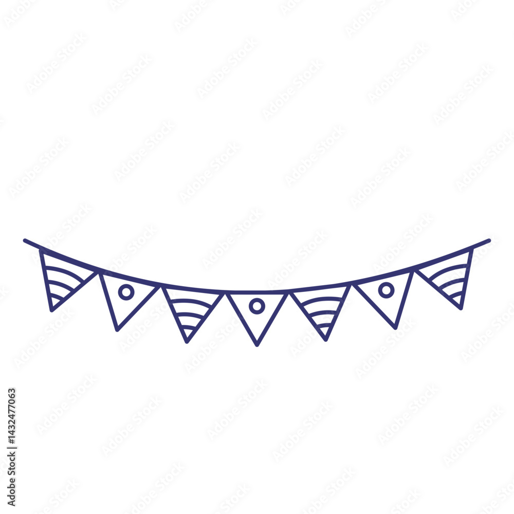 Obraz premium Bunting Flag Line Art 