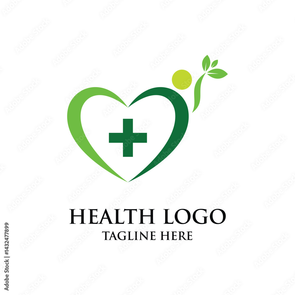Obraz premium Health Logo Graphic Design Vector