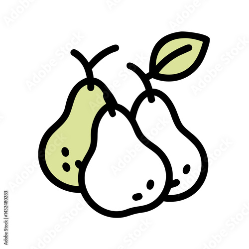 Pears with Leaf Cluster Icon Design