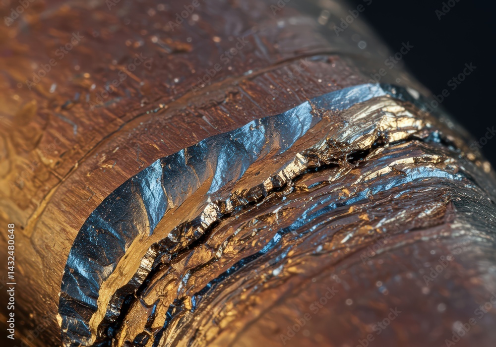chipping, deformation on a metal billet