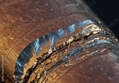 Obraz na płótnie chipping, deformation on a metal billet w salonie