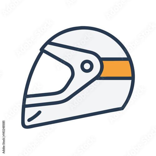 Racing Helmet Side Profile Icon Design