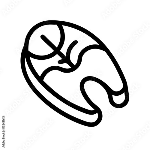 Salmon Steak with Bone Icon Design