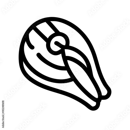 Salmon Steak with Bone Icon Design