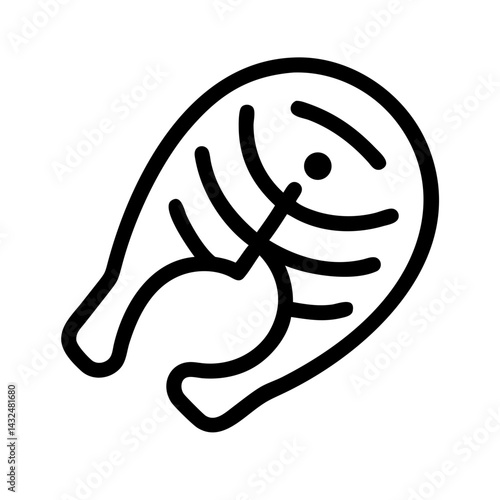 Salmon Steak with Bone Icon Design