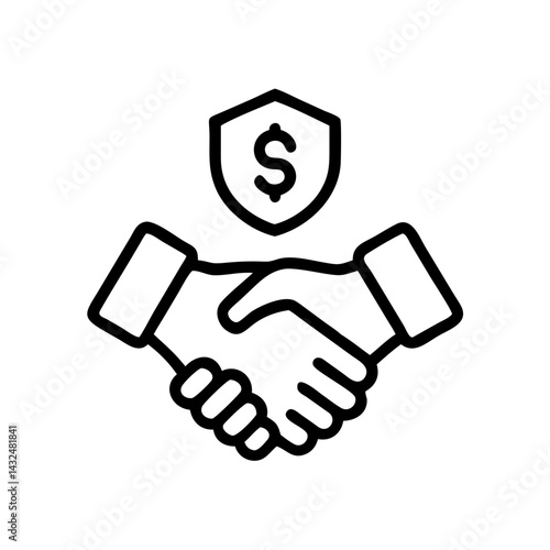 Secure Financial Handshake Icon Design