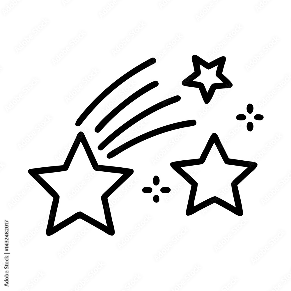 Obraz premium Shooting Star Celebration Icon Design
