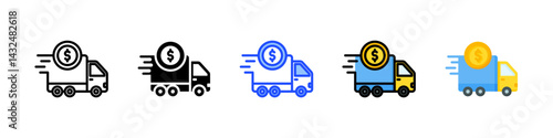 Shipping Cost Icon Collection With Multiple Styles