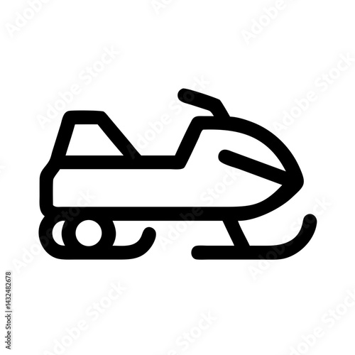 Snowmobile Winter Vehicle Icon Design