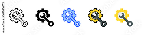 Equipment Icon Collection With Multiple Styles