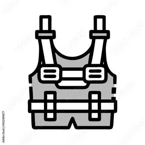 Tactical Vest with Front Straps Icon Design
