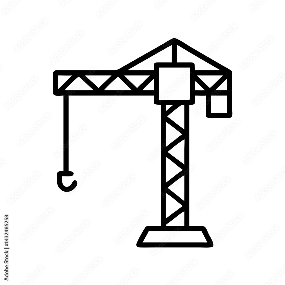 Tower Crane for Construction Icon Design Tower Crane for Construction Icon Design