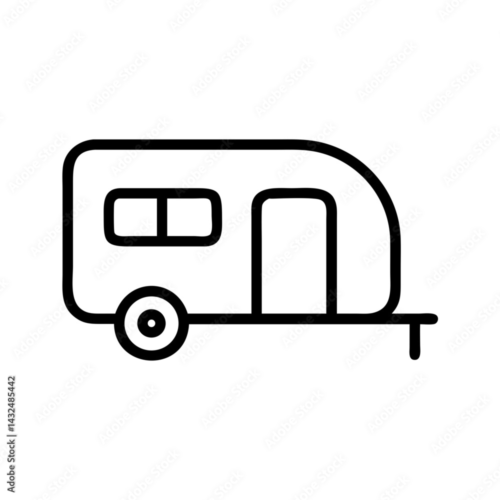 Travel Caravan Trailer Icon Design Travel Caravan Trailer Icon Design