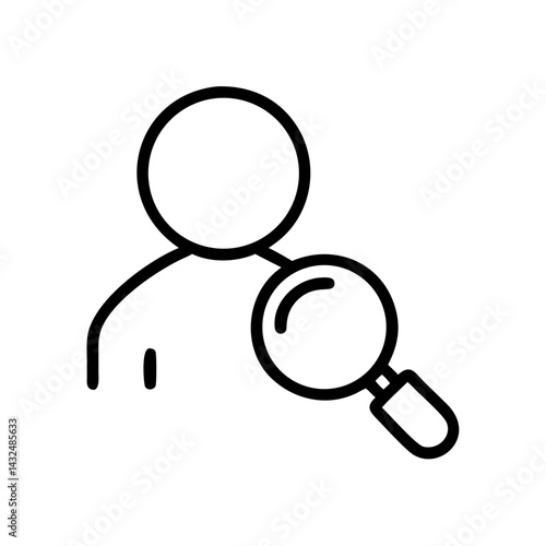 User Search with Magnifier Icon Design