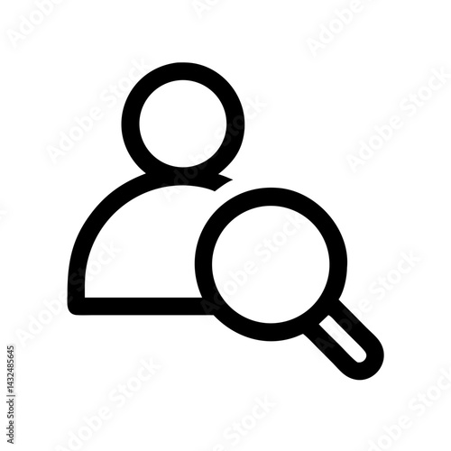 User Search with Magnifier Icon Design
