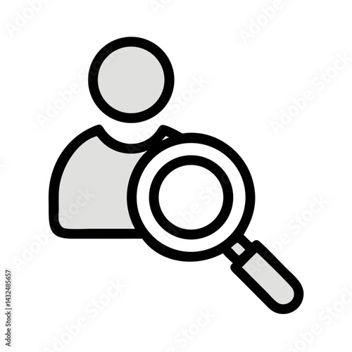 User Search with Magnifier Icon Design
