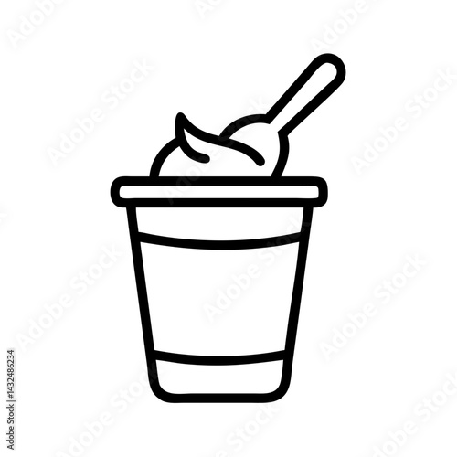 Yogurt Cup with Spoon Icon Design