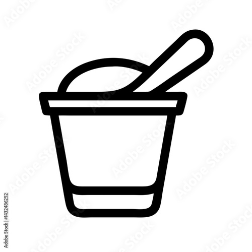 Yogurt Cup with Spoon Icon Design