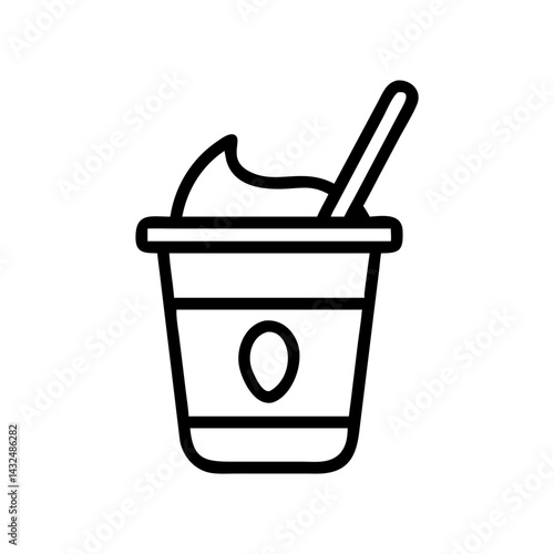 Yogurt Cup with Spoon Icon Design