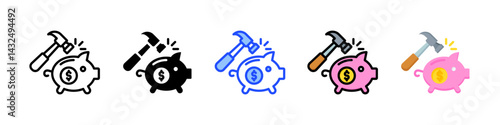 Emergency Fund Icon Collection With Multiple Styles