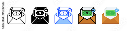 Salary Icon Collection With Multiple Styles