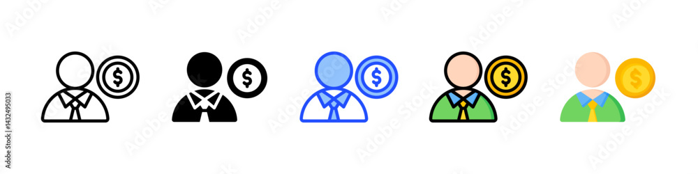 Obraz premium Advisor Icon Collection With Multiple Styles