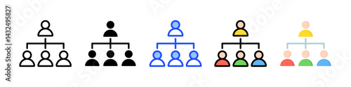 Hierarchy Icon Collection With Multiple Styles
