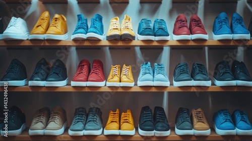 Wallpaper Mural Shoes on display with no surrounding clutter Torontodigital.ca