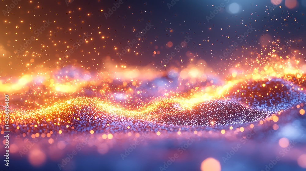 Abstract Glowing Particle Waves Background Abstract Glowing Particle Waves Background