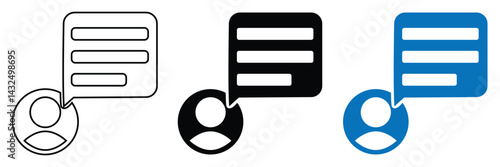 Speech Bubble Icon with User Silhouette