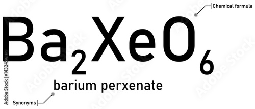 Barium perxenate chemical formula and synonyms with callout titles