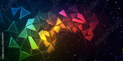 Obraz na płótnie Abstract Colorful Geometric Triangles w salonie